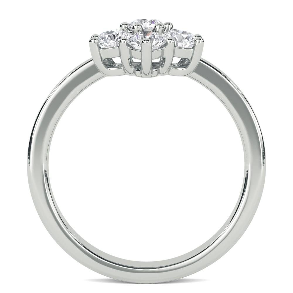Elegant Round Diamond Flower Cluster Ring W