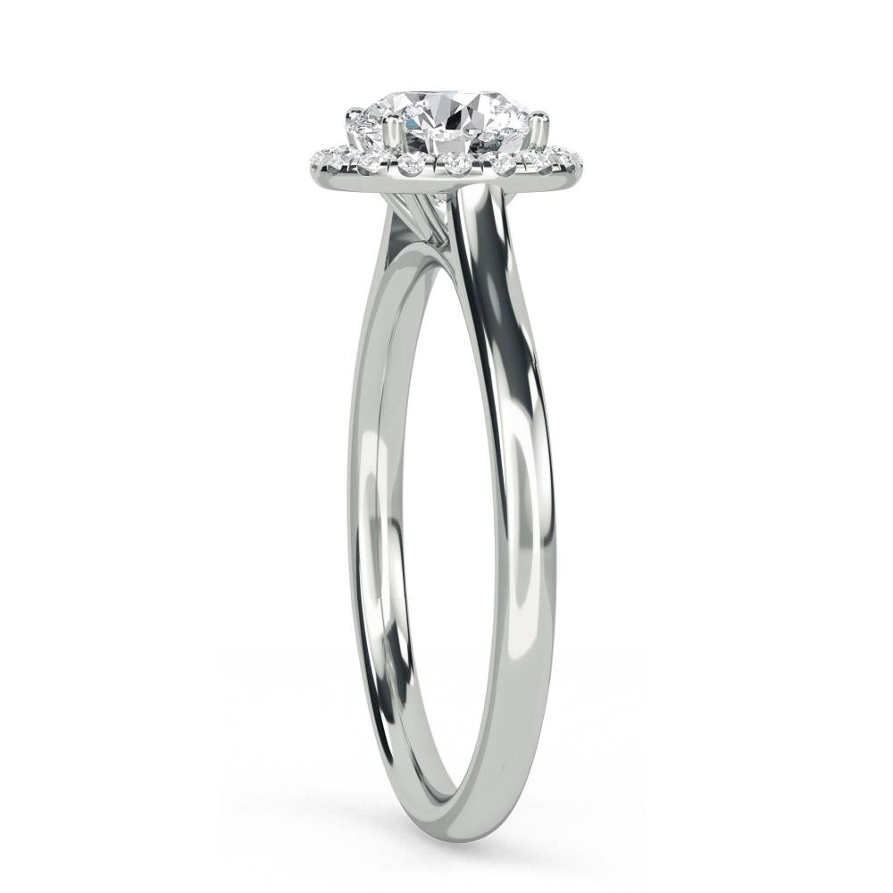 Elegant Round Diamond Single Halo Ring W