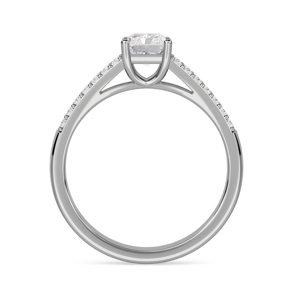 Radiant Diamond Shoulder Set Ring W