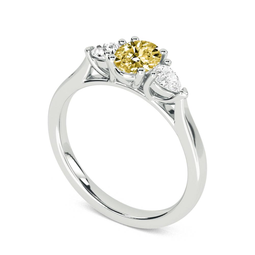 Yellow Oval Diamond Trilogy Ring P
