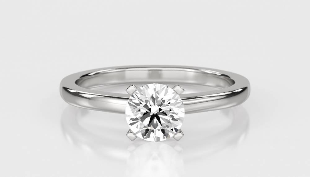 Knife Edge Round Diamond Engagement Ring W