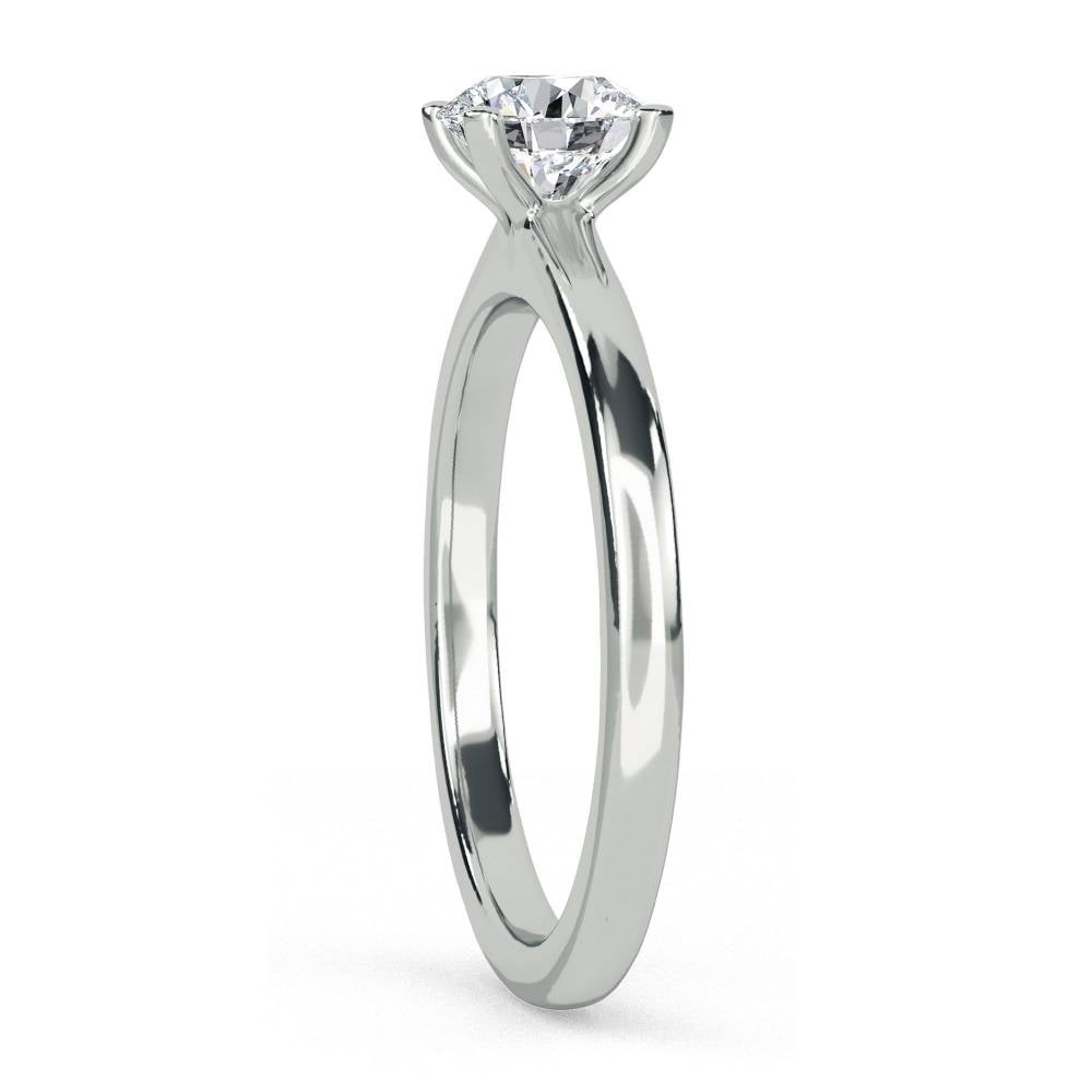 Knife Edge Round Diamond Engagement Ring W