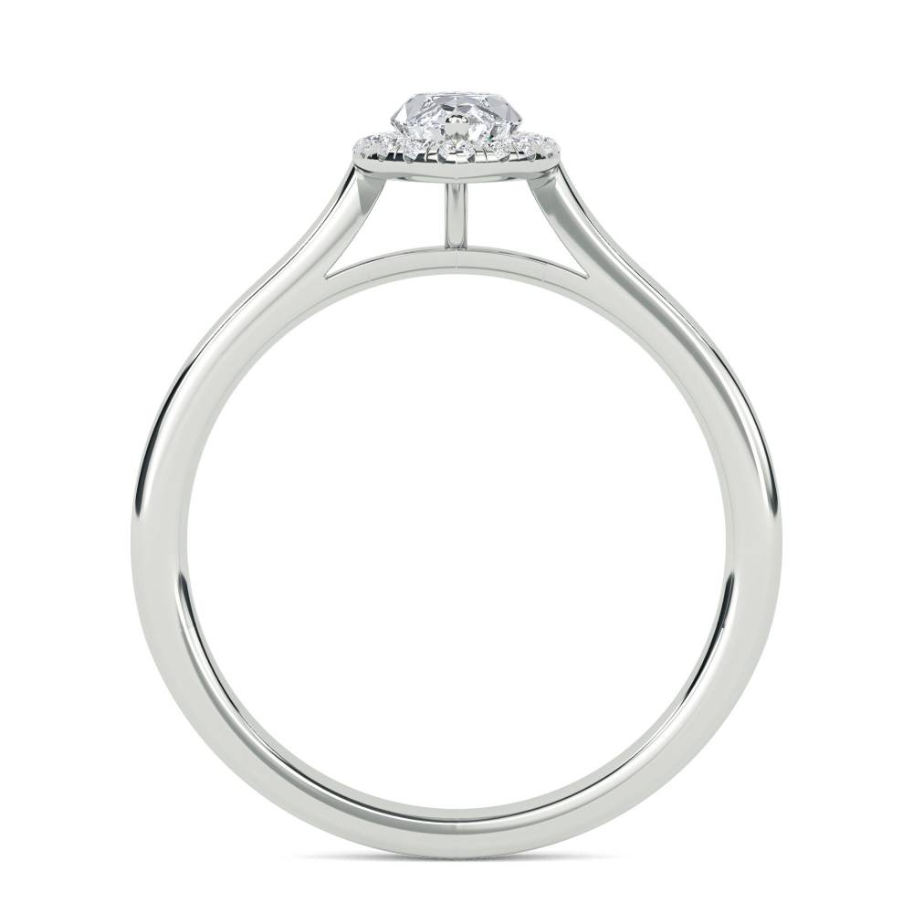 Marquise & Round Diamond Single Halo Ring W