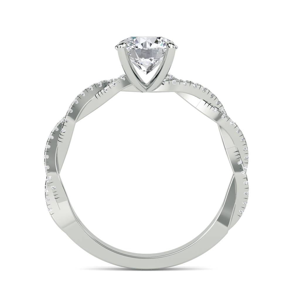 Infinity Twist Round Diamond Vintage Engagement Ring W