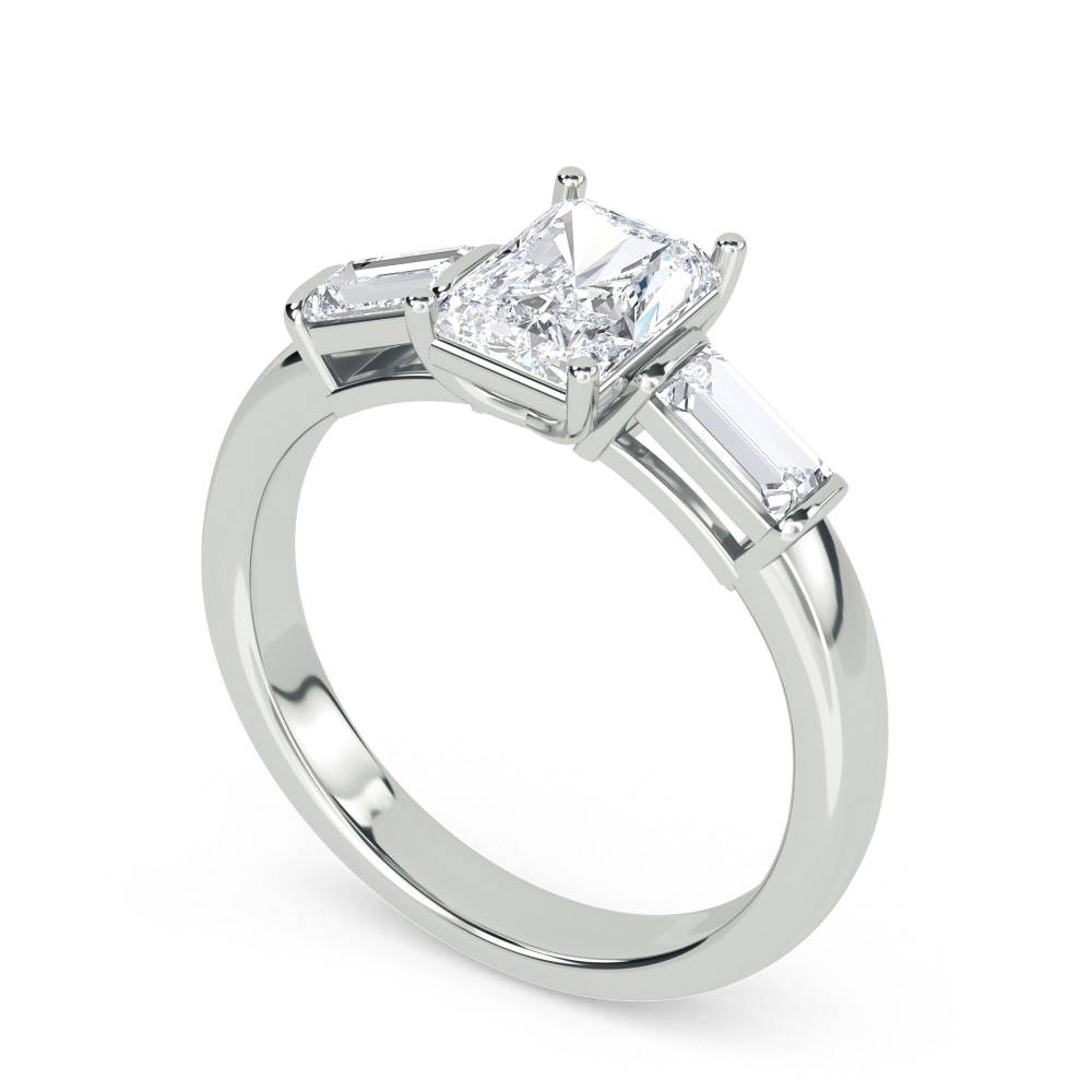 DHRX6610 Elegant Radiant & Baguette Diamond Trilogy Ring W