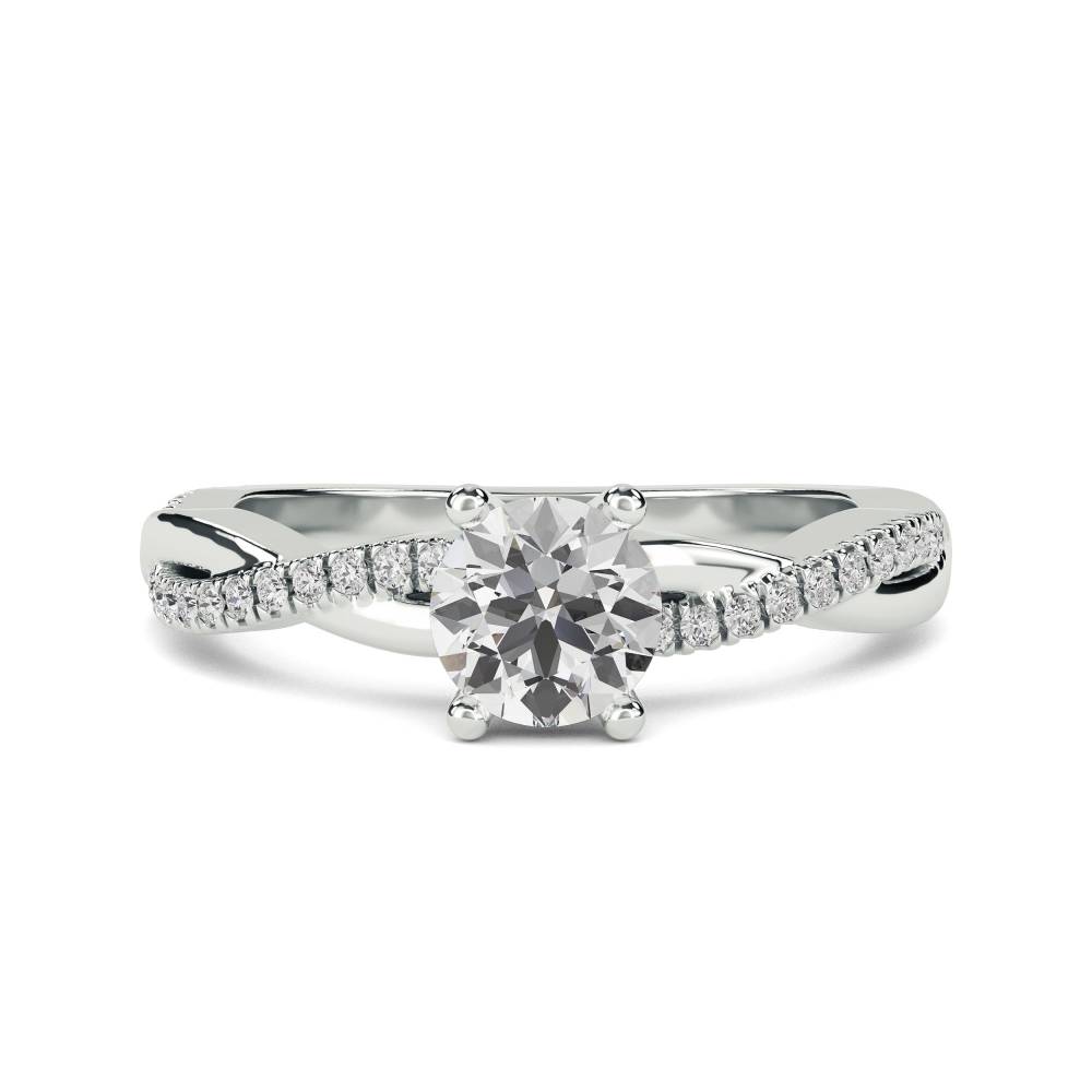 0.50ct Infinity Twist Round Diamond Engagement Ring W