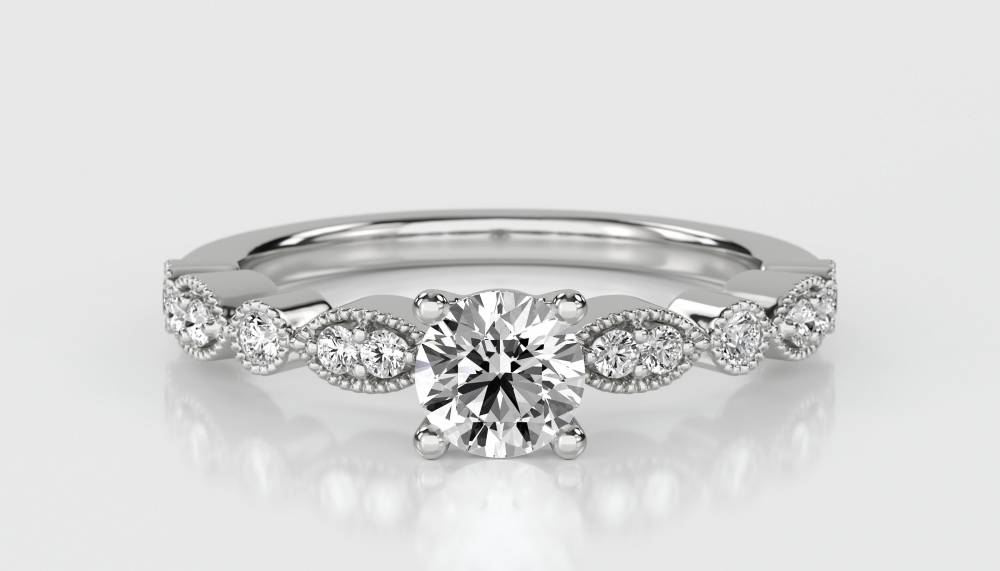 Infinity Twist Round Diamond Engagement Ring W