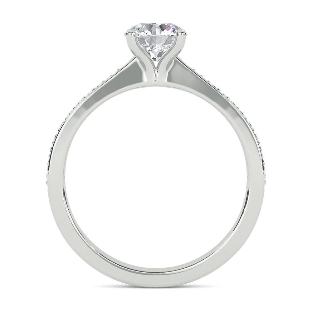 Round Shoulder Set Diamond Engagement Ring W