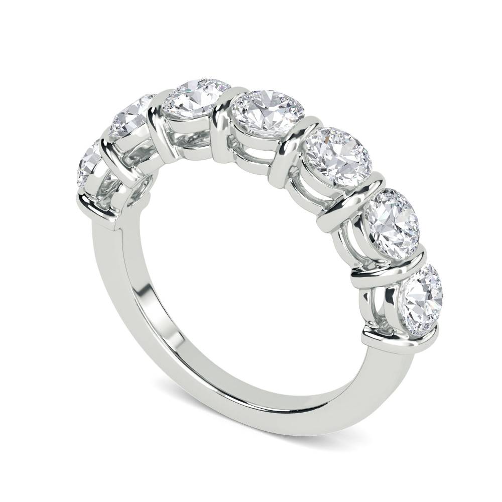 DHRZ0091 7 Stone Round Diamond Half Eternity Ring W