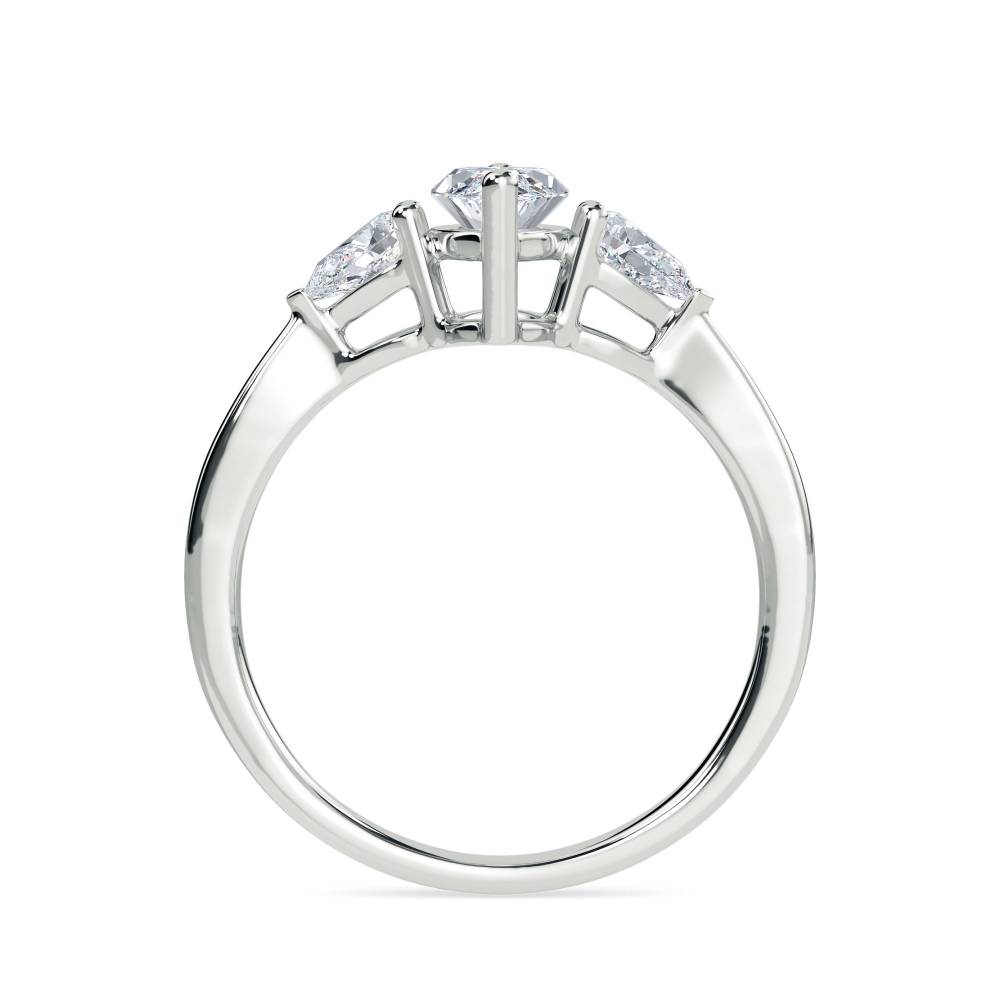 Unique Marquise & Pear Diamond Trilogy Ring W