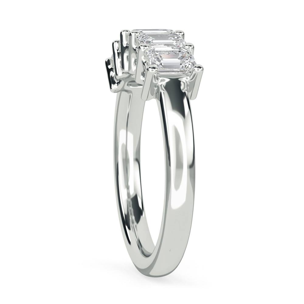 DHRZ0206 5 Stone Emerald Diamond Half Eternity Ring W