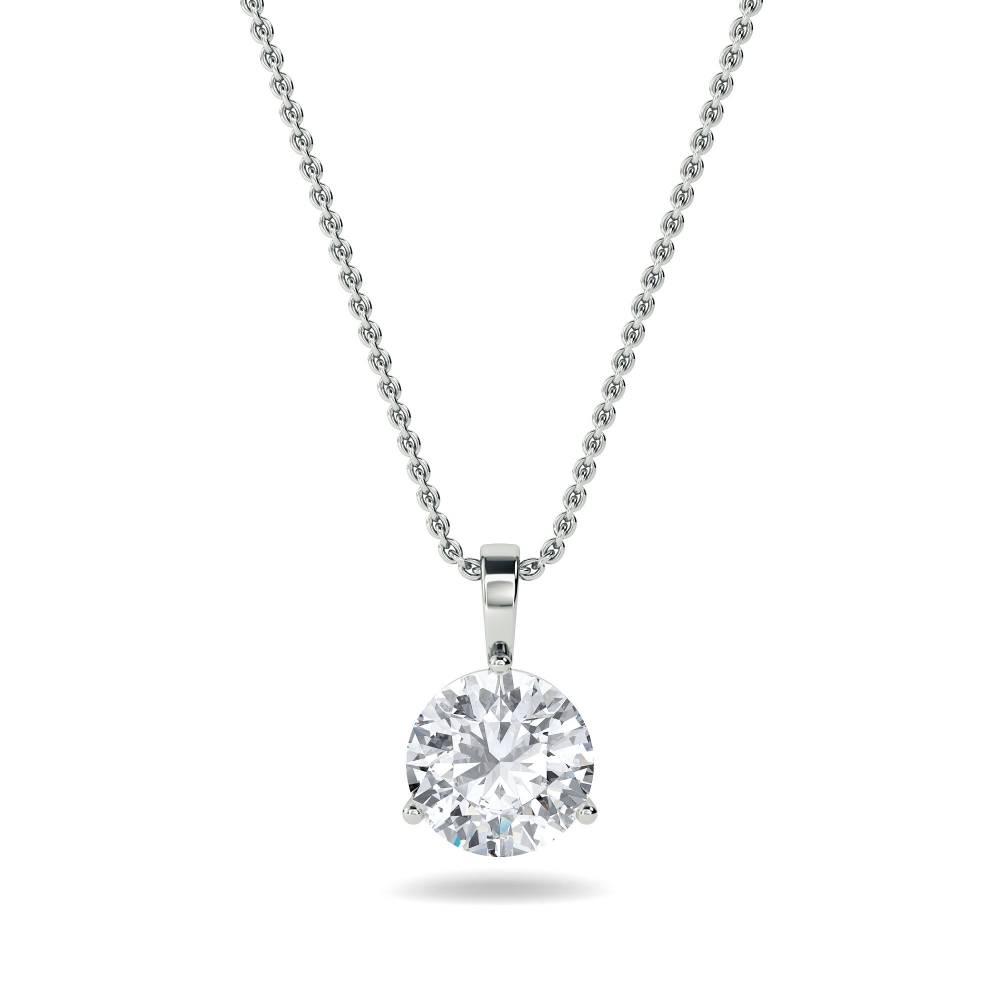 Elegant Round Diamond Soitaire Pendant - Diamond Heaven