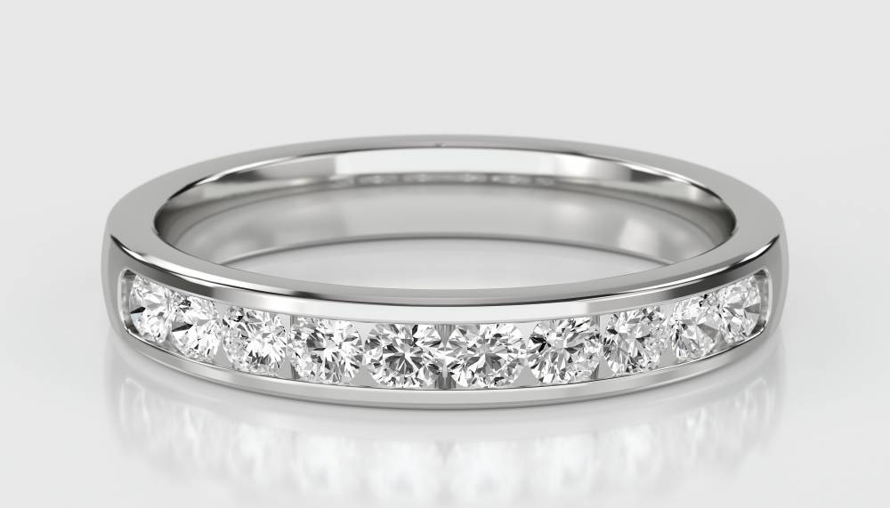 3mm Diamond Half Eternity/Wedding Ring W