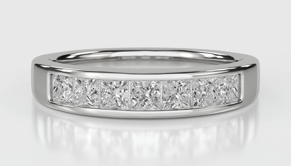 ER321 7 Stone Princess Diamond Half Eternity Ring W