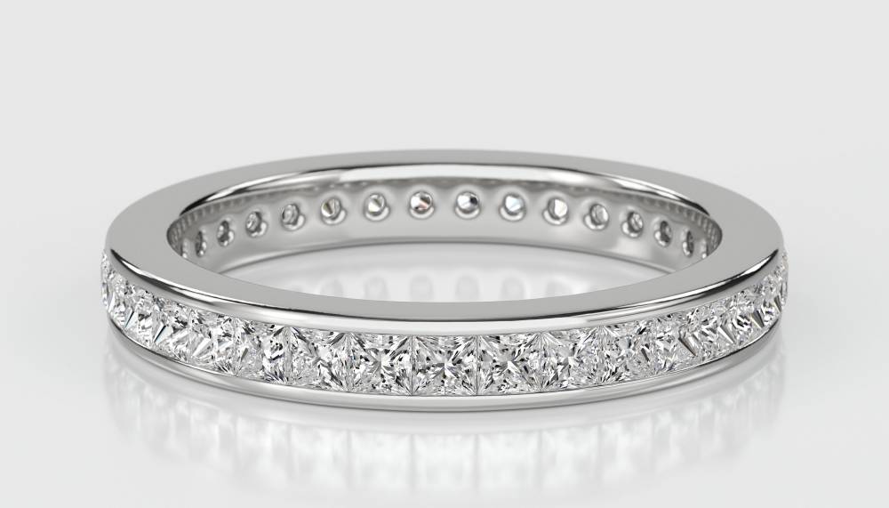 Channel Set Princess Eternity Diamond Ring W