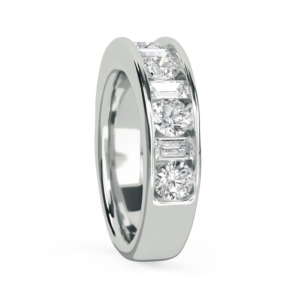 Round & Baguette Diamond Eternity Ring W