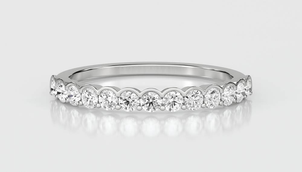 2mm Shaped Diamond Wedding Ring W