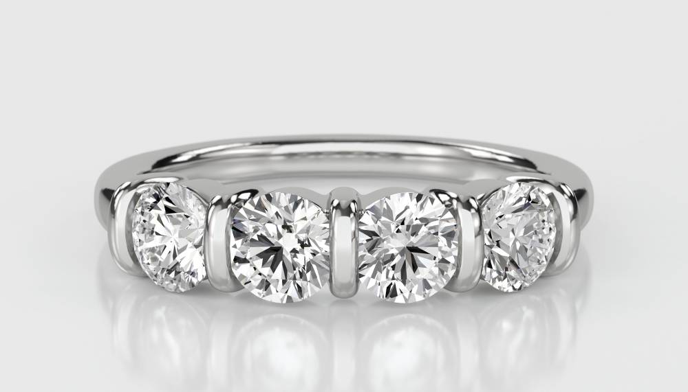DHHET167 Classic Four Stone Round Diamond Eternity Ring W