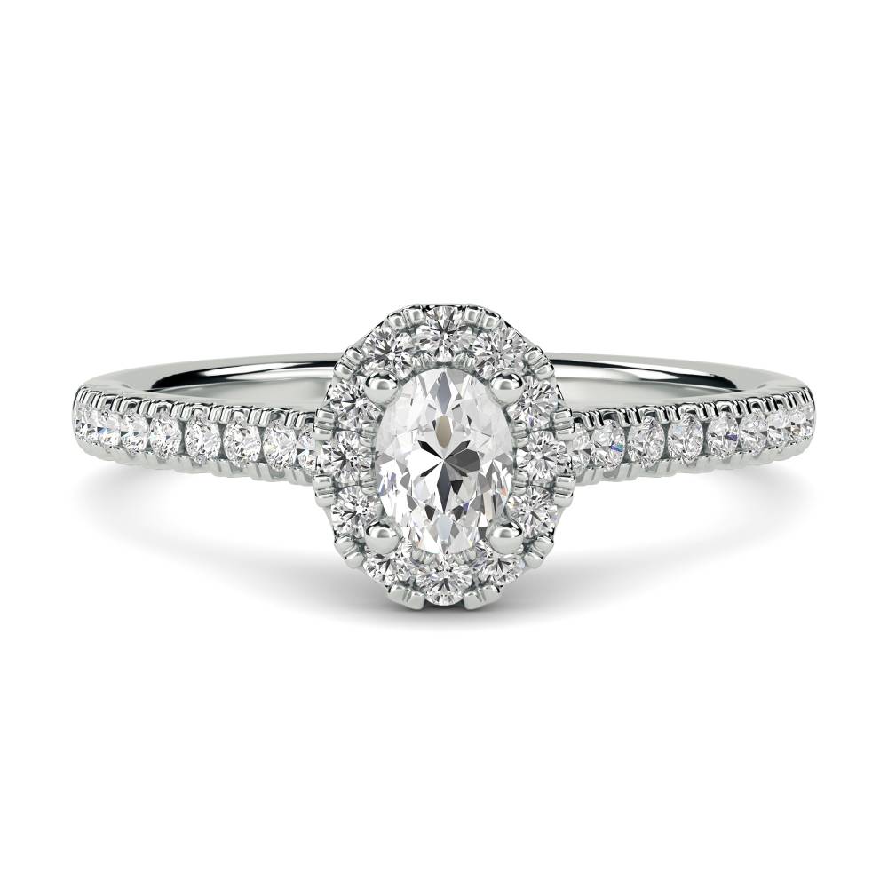 0.50ct Round and Oval Diamond Cluster Ring W
