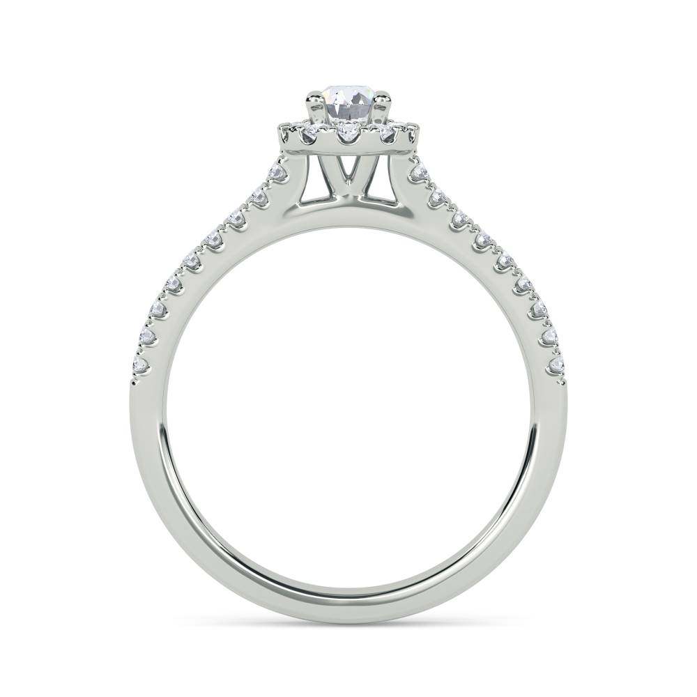 0.70ct SI/H Round and Oval Diamond Cluster Ring W