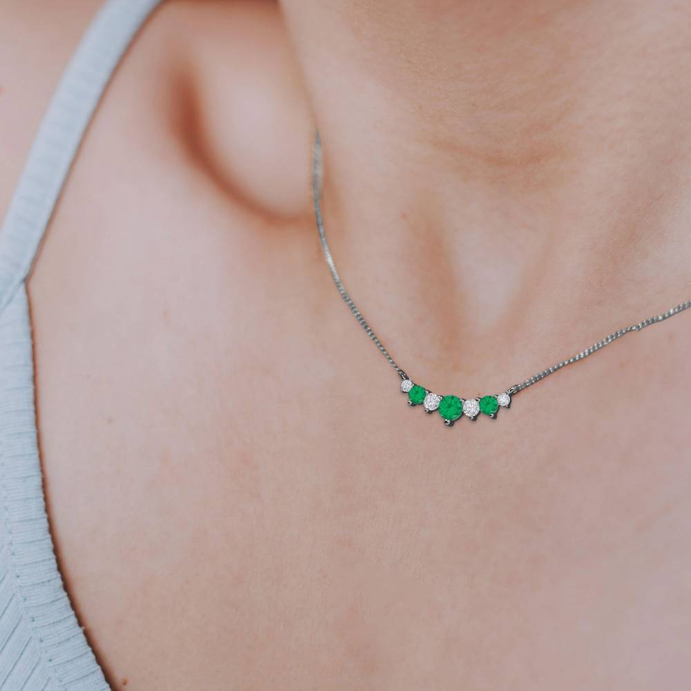 0.35ct Emerald Tiara Necklace W