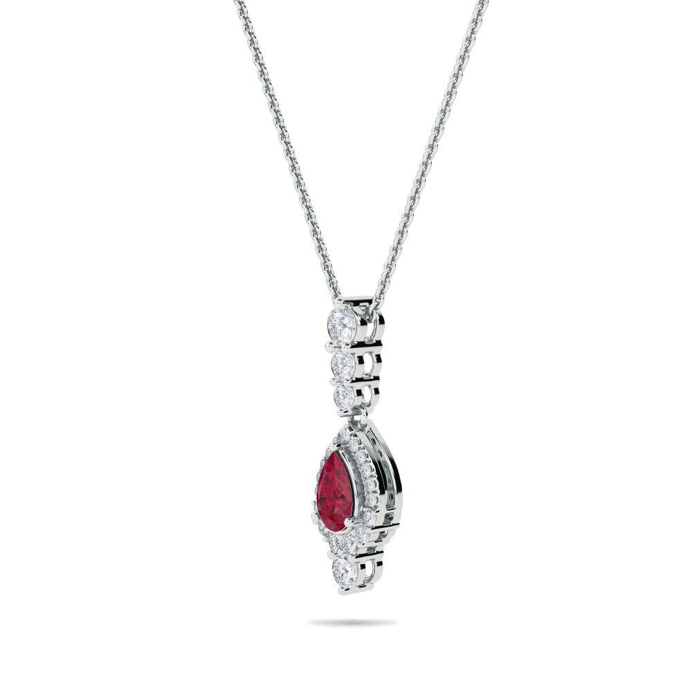 1.70ct Ruby Pear Pendant And Chain W