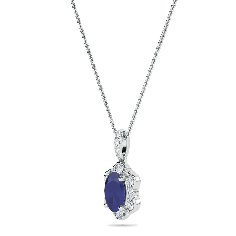 1.45ct Blue Sapphire Vintage Pendant And Chain W