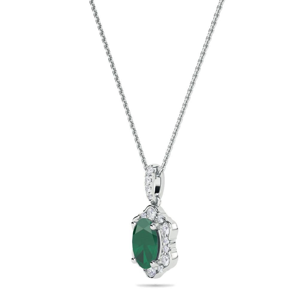 1.45ct Emerald Vintage Pendant And Chain W
