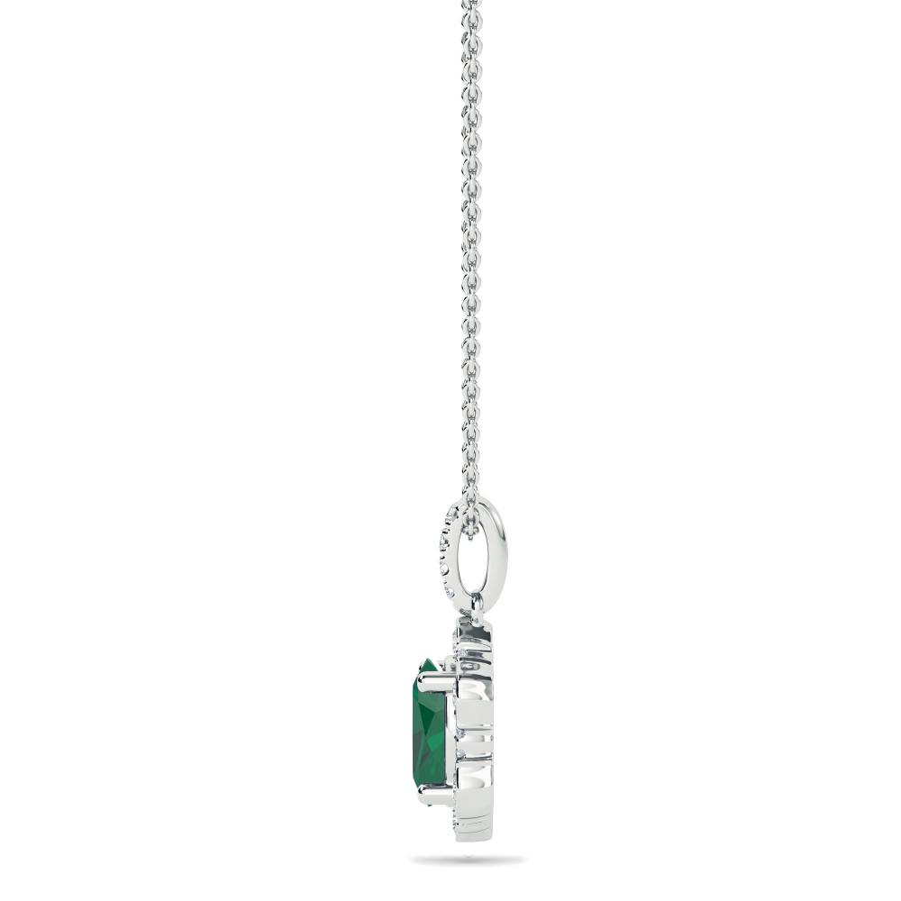 1.45ct Emerald Vintage Pendant And Chain W