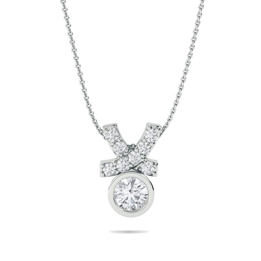 0.30ct Kiss Pendant And Chain W