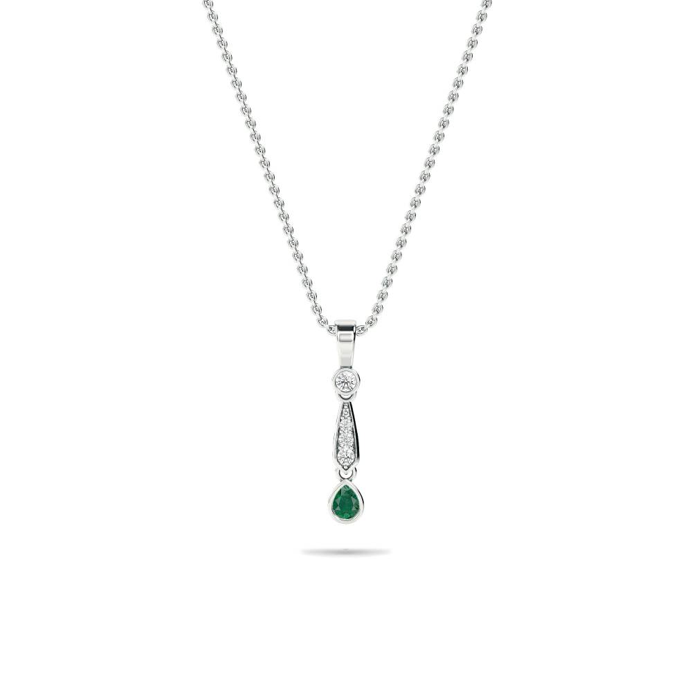0.25ct Emerald Kite Pendant And Chain W