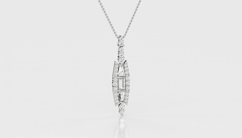 1.07ct Large Reflection Pendant And Chain W