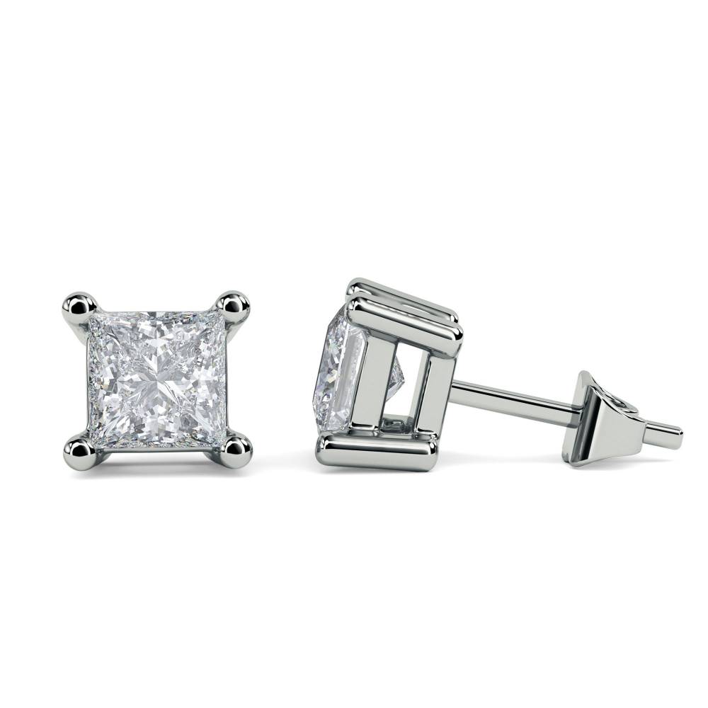 0.70ct VS/EF Princess Diamond Stud Earrings W