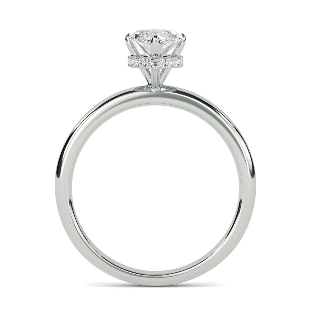 Marquise Diamond High Set Hidden Halo Ring W