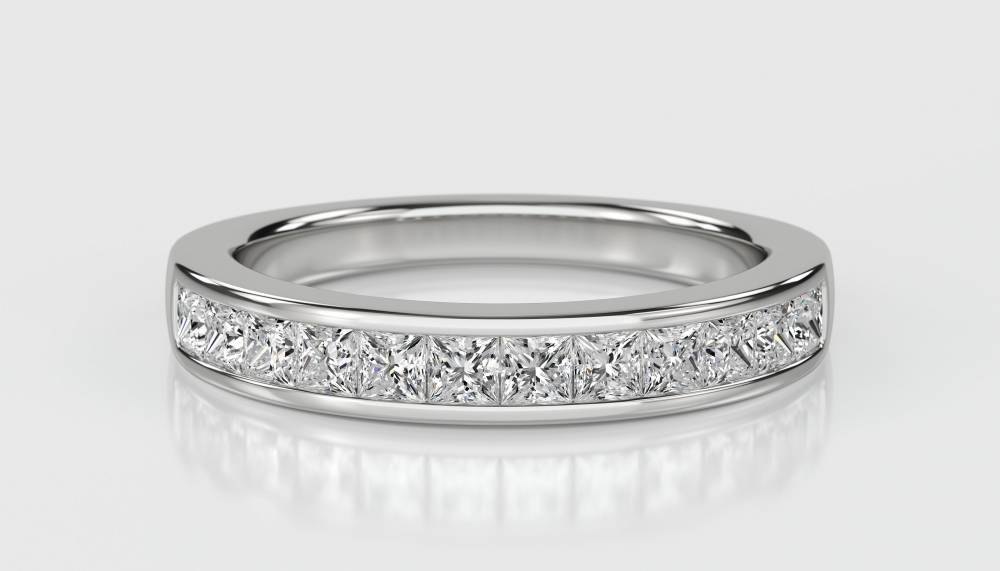 3.5mm Princess Diamond Half Eternity Ring W