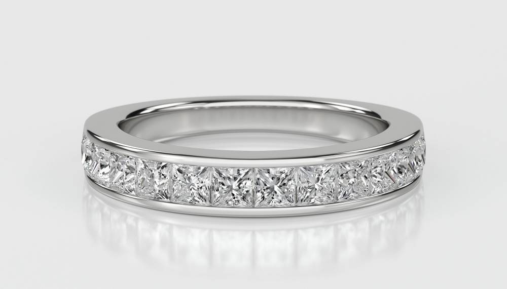 4mm Princess Diamond Half Eternity Ring W