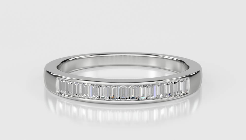 3mm Elegant Baguette Diamond Eternity Ring W