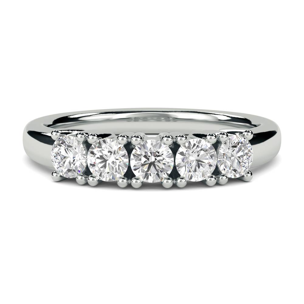 DHMT05081 5 Stone Round Diamond Half Eternity Ring W