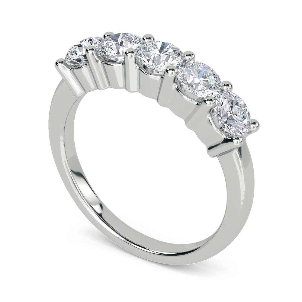 DHMT05102 5 Stone Round Diamond Half Eternity Ring W