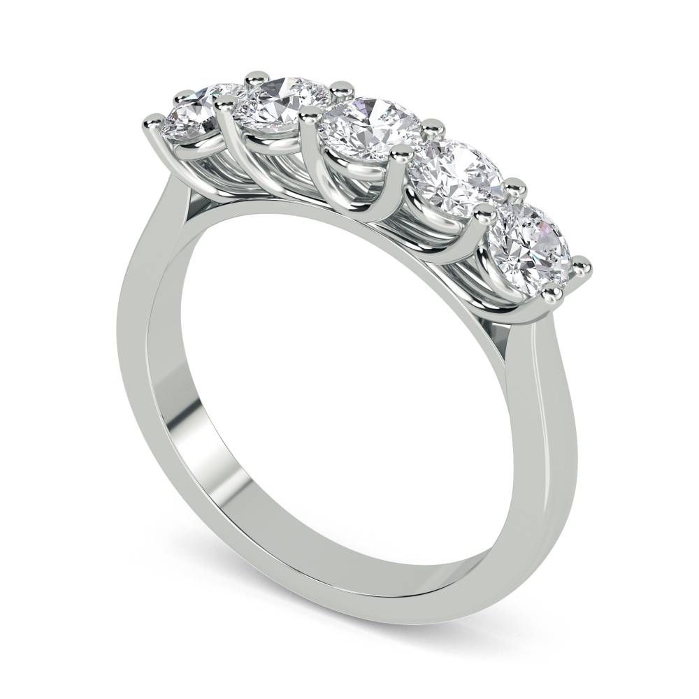 DHMT05126 5 Stone Round Diamond Half Eternity Ring W