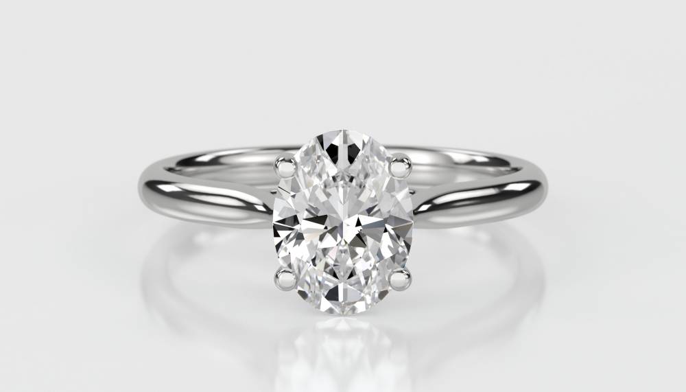 Heart Crossver Oval Diamond Engagement Ring W