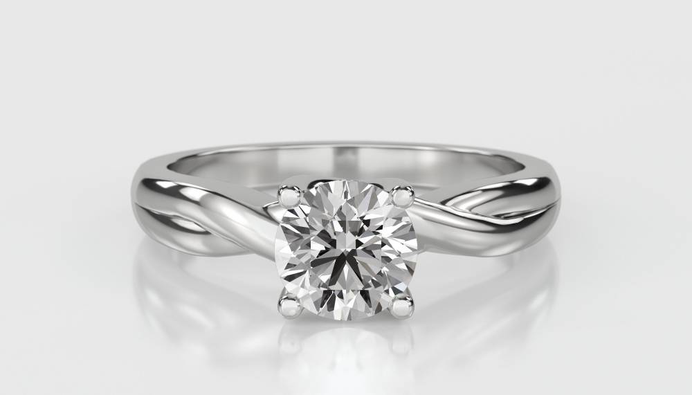 Round Diamond Infinity Twist Engagement Ring W