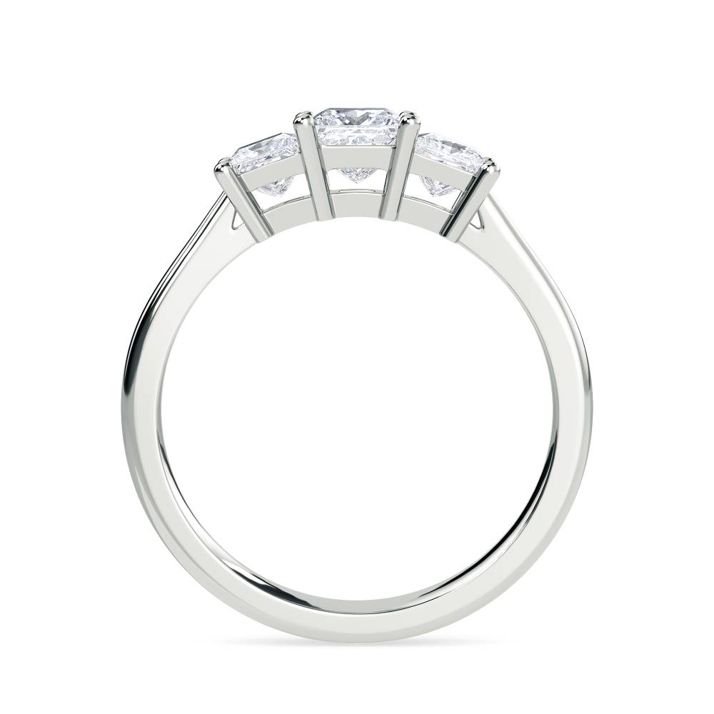 0.35ct Tapered Band Princess Diamond Trilogy Ring W