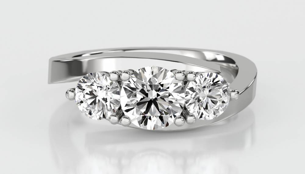 DHDOMR3276 Modern Round Diamond Trilogy Ring W