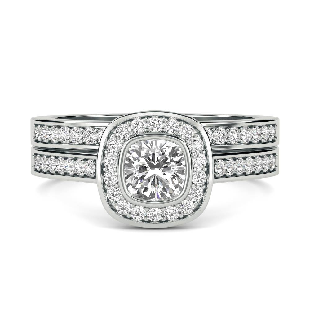 Diamond Shoulder Set Ring With Matching Band W