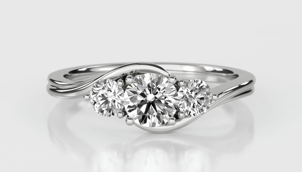 Unique Round Diamond Trilogy Ring W