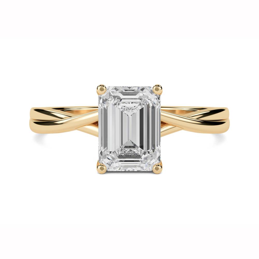 Emerald Diamond Infinity Twist Engagement Ring Y
