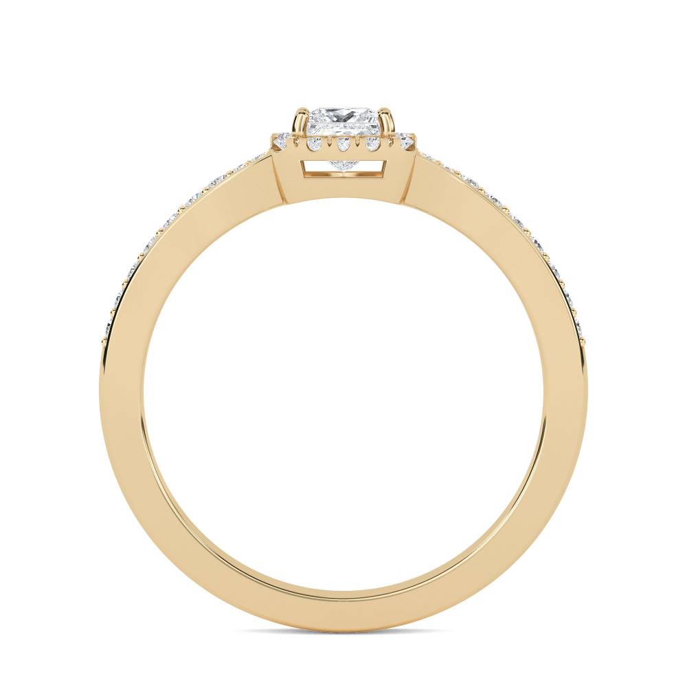 0.60ct VS/FG Petite Princess Diamond Halo Ring Y