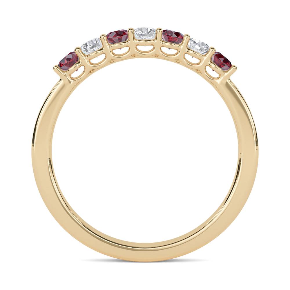 0.90ct Red Ruby And Diamond Eternity Ring Y