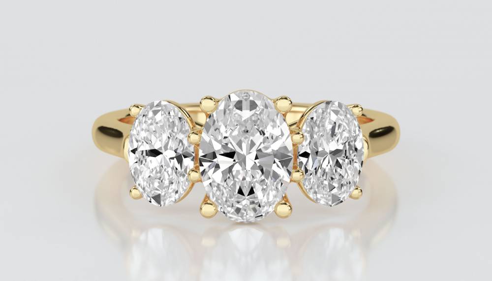 Elegant Oval Diamond Trilogy Ring Y